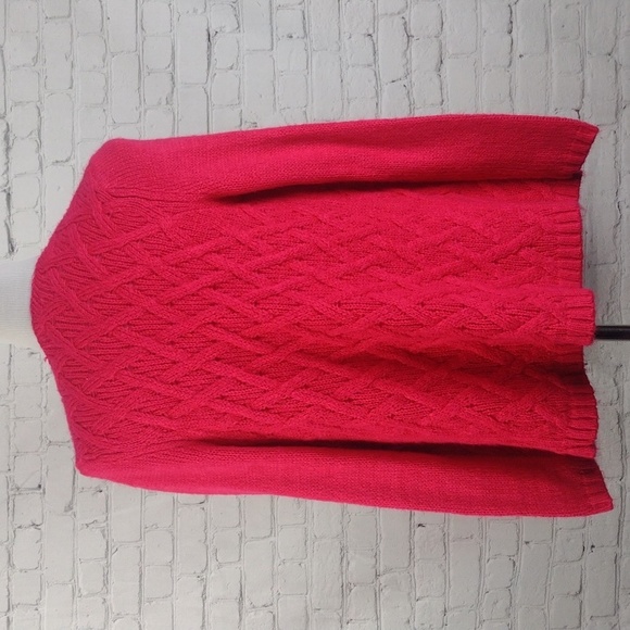 Gap Sweater Cardigan S Open Front Cable Knit Pink - Picture 6 of 11